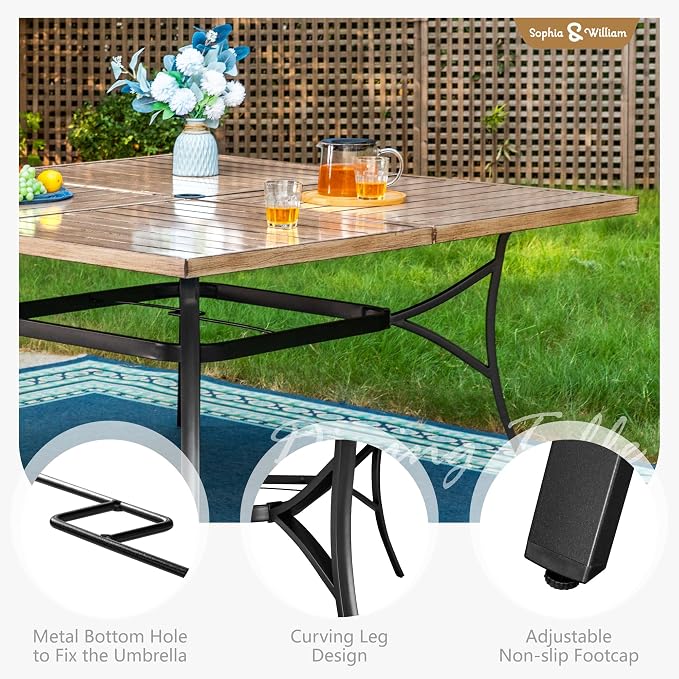 Sophia & William Patio Dining Set 9 Pieces, 8 Quick Dry Textilene Chairs and 1 - Image 6