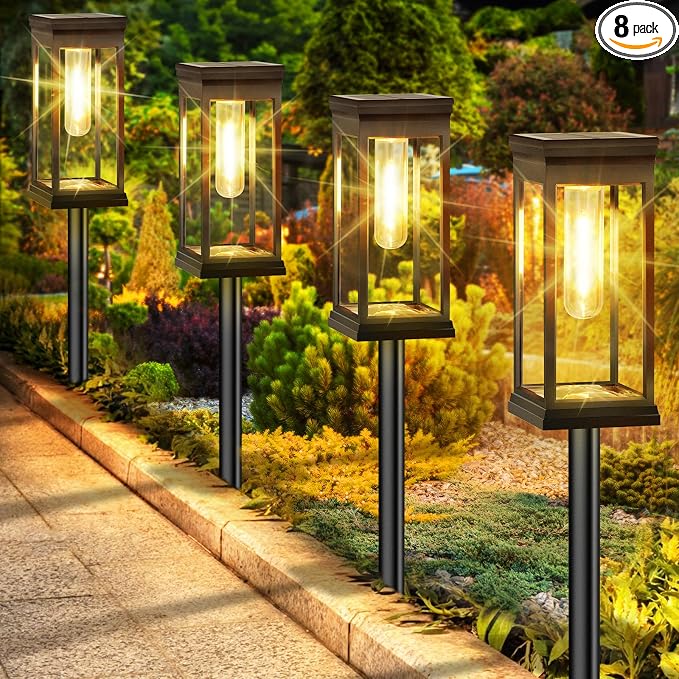 BesLowe Upgraded Solar Pathway Lights Outdoor, Super Bright Outside Lights by BringYouBrightFuture