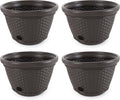 Suncast 4 Pack Wicker Hose Pot, Decorative Resin Garden Hose Storage, 100ft by Suncast