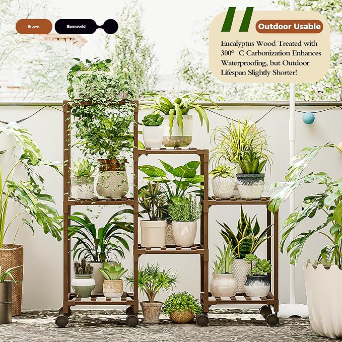 Bamworld Plant Stand with Wheels - Image 4