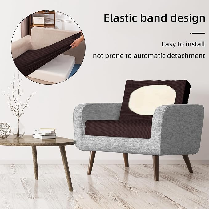 8Pcs Stretch Patio Cushion Covers, Outdoor Couch Covers Replacement, Outdoor - Image 5