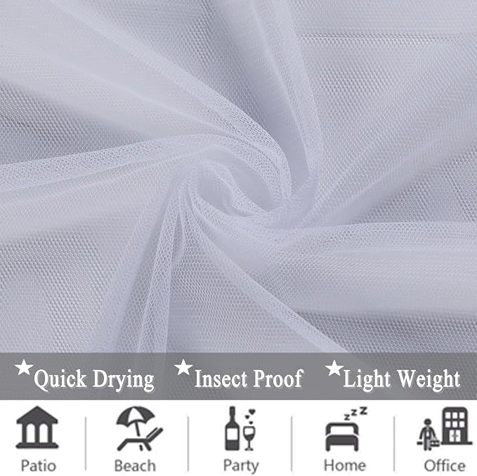 Patio Screen Mesh Outdoor Curtains Waterproof Sheer Lightweight Bug Netting - Image 8