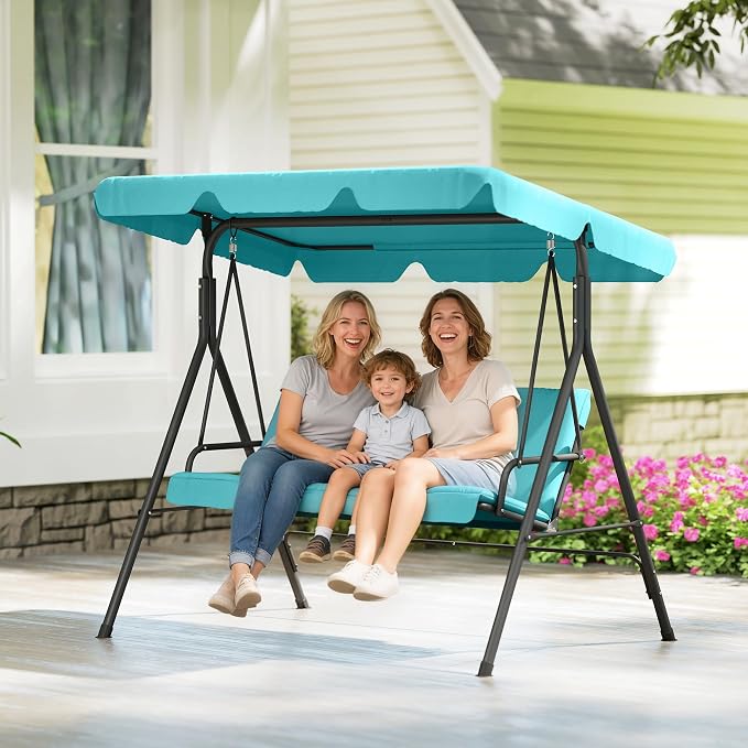 Outsunny 3-Seat Outdoor Patio Swing Chair - Image 9