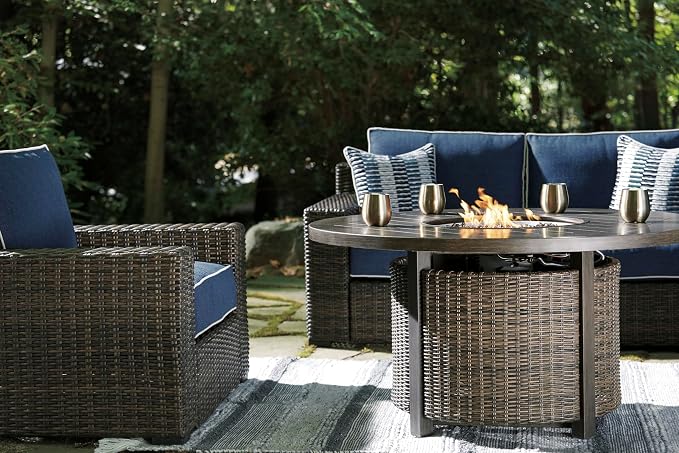 Signature Design by Ashley Paradise Trail Outdoor Round Wicker Patio Fire Pit - Image 18