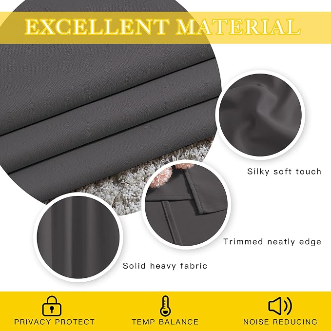 NICETOWN Sliding Door Curtains, Wide Thermal Blackout Patio Door Curtain Panel - Image 5