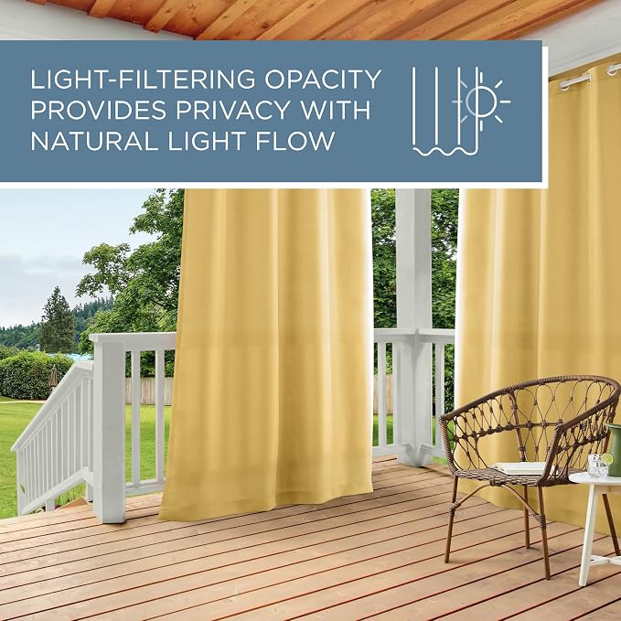 TOWN & COUNTRY BASICS Cabana Solid Heavyweight Indoor Outdoor Curtains - Image 2