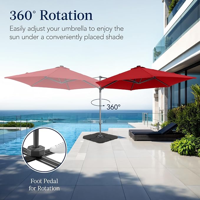 Best Choice Products 10ft Offset Cantilever Hanging Market Patio Umbrella - Image 3