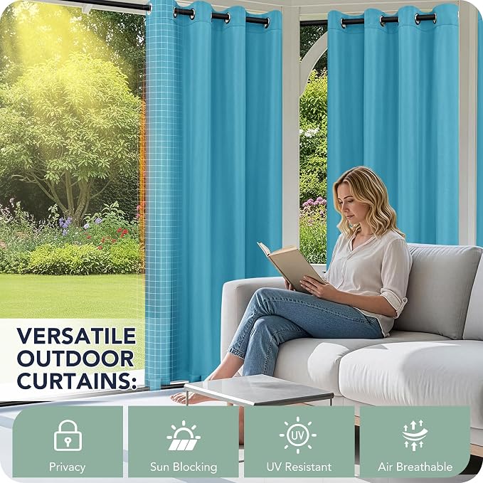 Outdoor Curtains for Patio Waterproof 6 Panels - Image 3