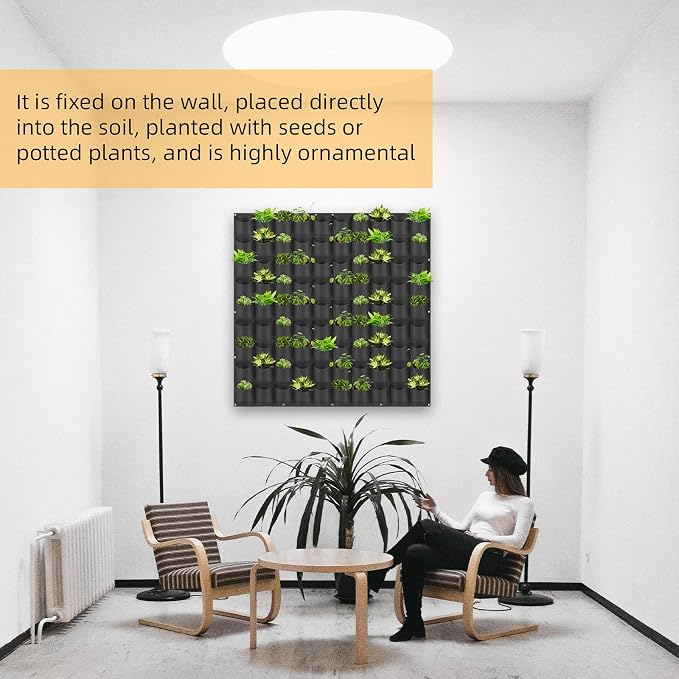 Hanging Planting Grow Bags, 90 Pockets Wall Planter Wall Mounted Grow Bag - Image 6