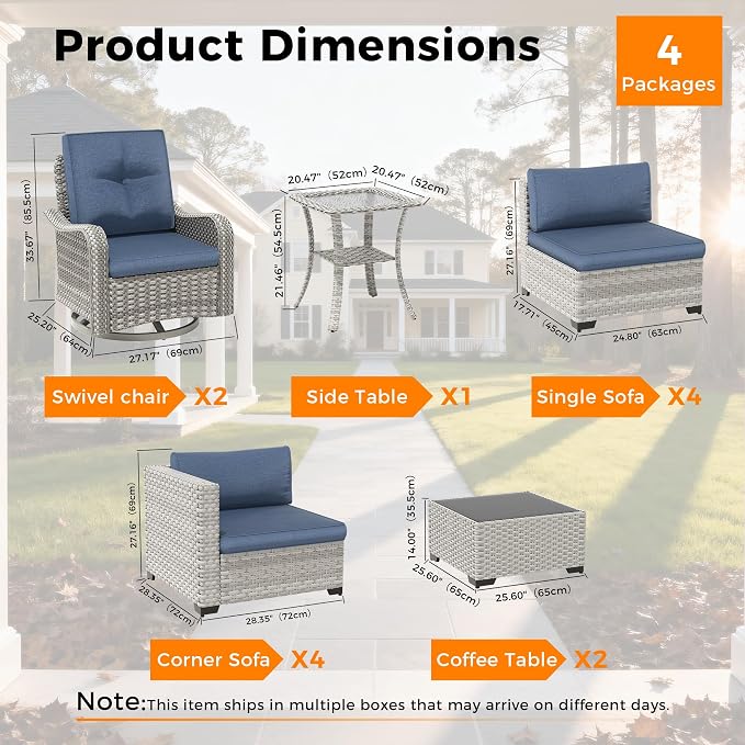 10-Seat Modern Patio Furniture Set - Image 3
