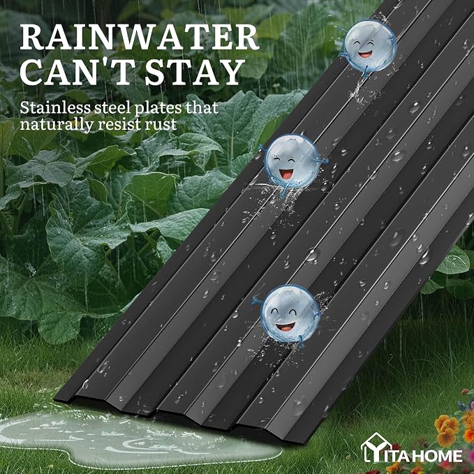YITAHOME 12x4x1ft Large Raised Garden Bed Kit, Galvanized Metal Planter Box - Image 5