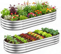 GADI Metal Raised Garden Bed 2Sets Galvanized Planter Box by GADI