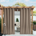 NICETOWN 2 Panels Outdoor Curtains Waterproof Fixed Grommet/Back Tab on Top & by NICETOWN