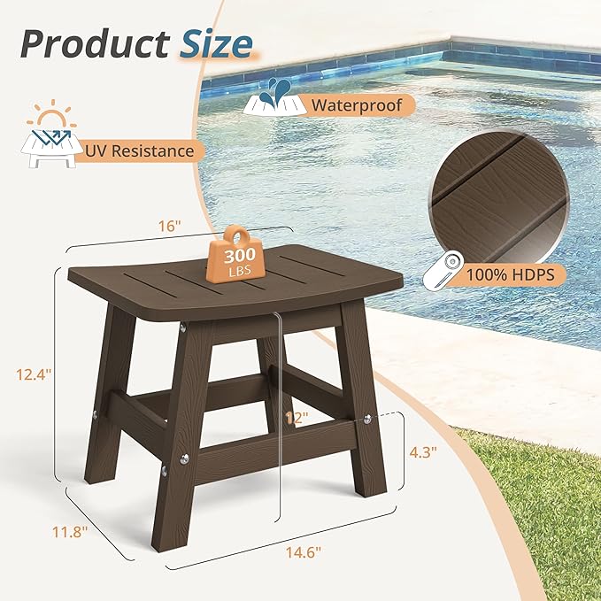 LUE BONA Outdoor Adirondack Ottomans, Footrest Footstool, Outdoor Foot Rest - Image 2