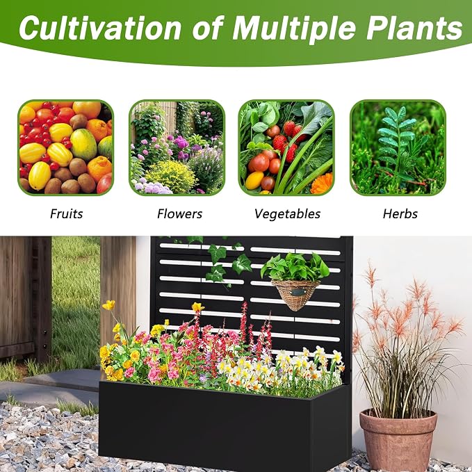 Metal Raised Garden Bed with Trellis, Planter Box - Image 6