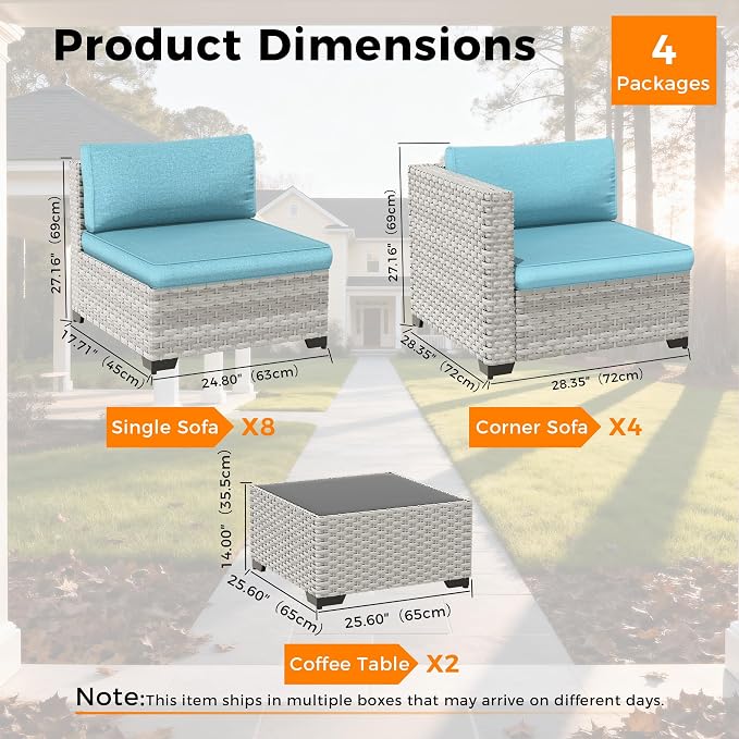 12-Seat Modular Patio Furniture Set – Outdoor Wicker Sectional Sofa - Image 3