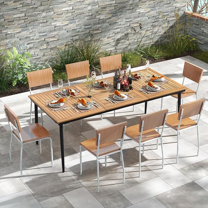 Tangkula 79" Acacia Wood Outdoor Dining Table - Image 2