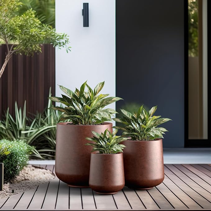 Kante 15.3"+11.6"+8.2" Dia Round Concrete Planter, Large Outdoor Indoor Planter - Image 6