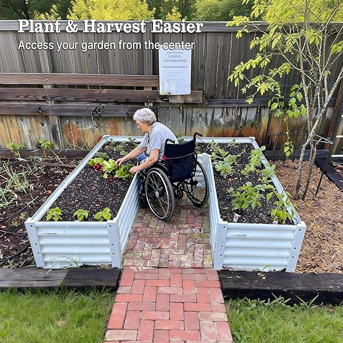 A ANLEOLIFE Set of 16, 18 Inch Tall Galvanized Raised Garden Beds Kit, - Image 6