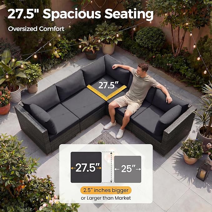 NICESOUL 10 Piece Contemporary Patio Furniture Set - Image 6