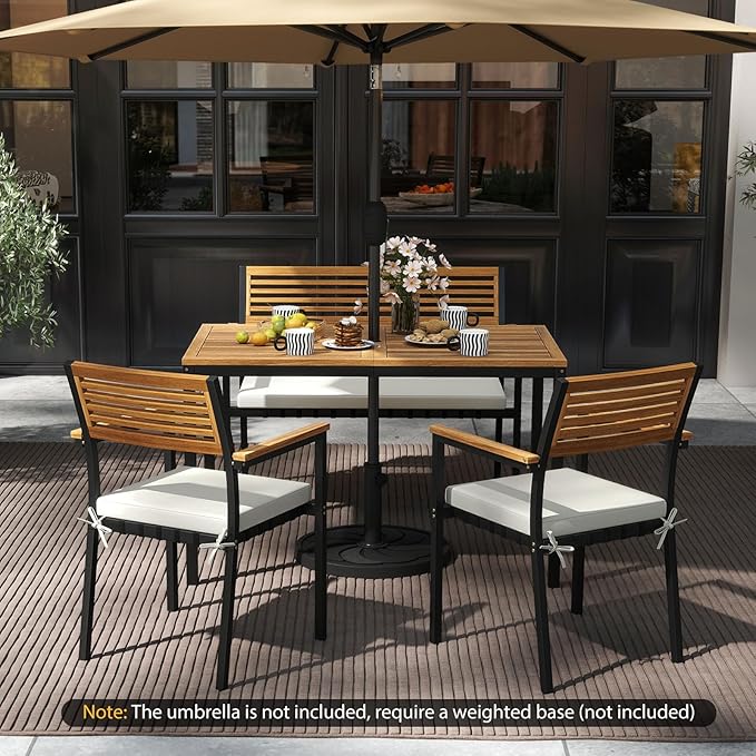 Tangkula 4 Piece Patio Dining Furniture Set, Outdoor Dining Chair Set - Image 4