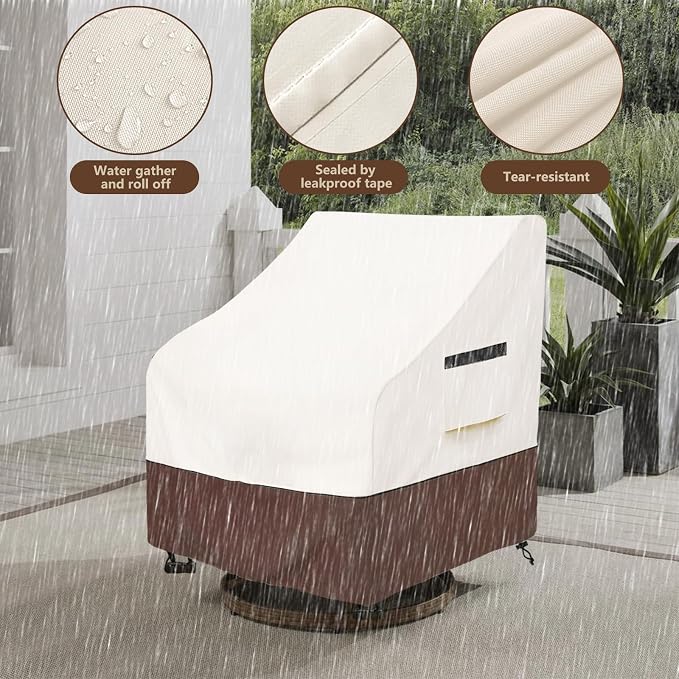Rileytee Outdoor Swivel Chair Cover 2 Pack, Furniture Patio Chair Covers - Image 3