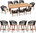 PURPLE LEAF 9 Pieces Outdoor Dining Set Patio Furniture Set Aluminum Rattan by PURPLELEAF