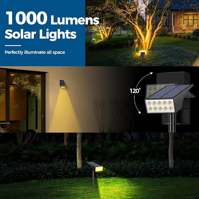 Solar Spot Lights Outdoor, Solar Lights Outdoor Waterproof IP65, 4 Lighting - Image 4