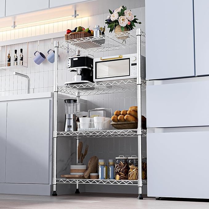Xcity Storage Shelves, 4 Tier Heavy Duty Metal Shelving Unit, 1600 LBS Capacity - Image 5