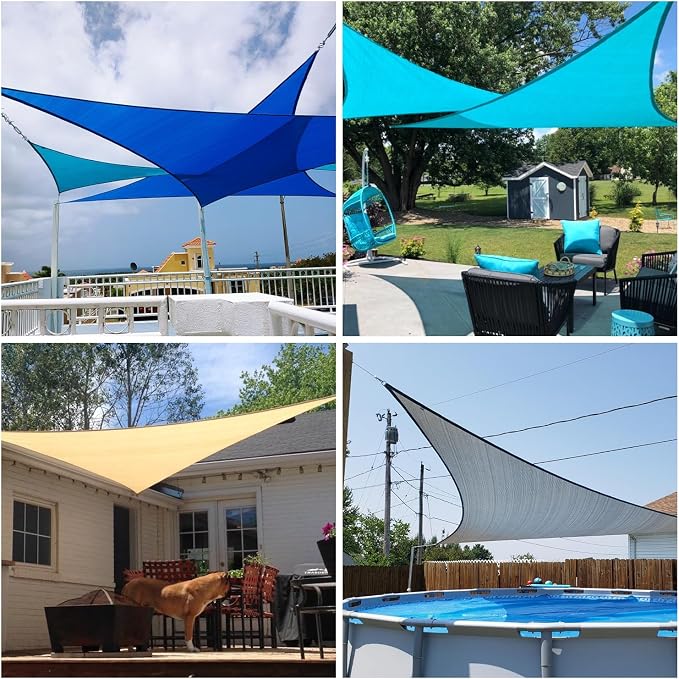 Patio Paradise 11' x 11' x 10'10" Sun Shade Sail Triangle Canopy, Permeable - Image 2