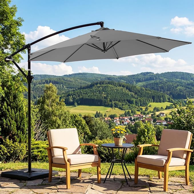 OLIXIS 9.7FT Offset Patio Umbrella - Image 6