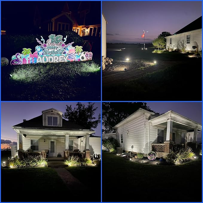 Sucolite 6-Pack Solar Spot Lights Outdoor Waterproof IP65, 3 Lighting Modes - Image 8