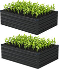 4x3x1ft Galvanized Raised Garden Bed, Outdoor Planter Box Metal Patio Kit by Foxlang
