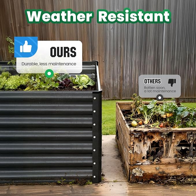 Quictent Galvanized Raised Garden Bed 6x3x2 Ft Metal Planter Box Bottomless - Image 10