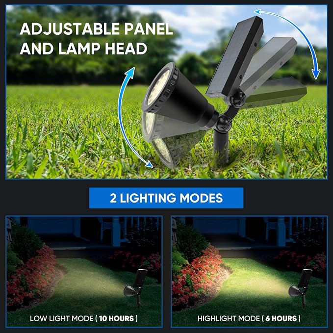 KEV 800 Lumens Solar Spot Lights Outdoor, 4 Pack 18 LEDs Solar Flood Lights - Image 3