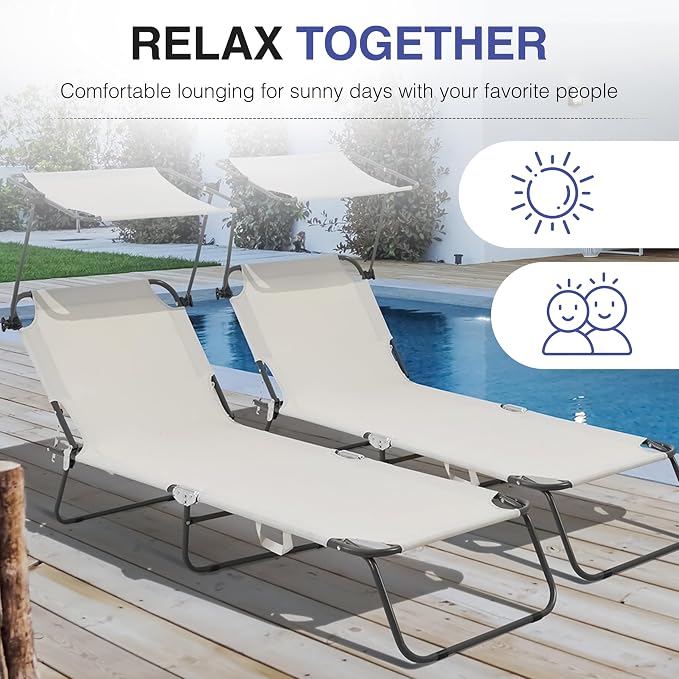 Folding Outdoor Lounge Chair - Image 4