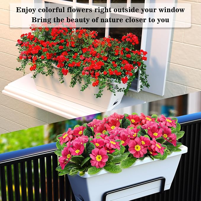 Planter Boxes for Domestic Gardening 8 Pcs, 17 Inch Long Window Sill Planter - Image 3