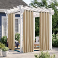 NICETOWN 2 Panels Outdoor Patio Curtains Windproof Top & Bottom Grommet & Back by NICETOWN