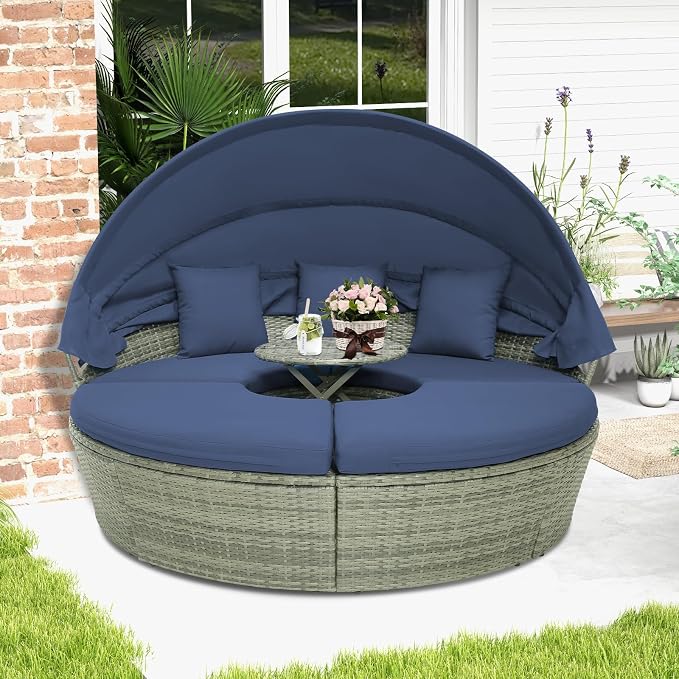 Tangkula Outdoor Round Daybed - Image 3