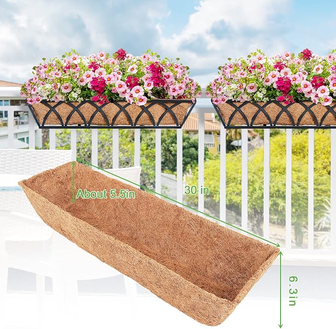 Y&M 30" Coco Liner for Window Box Deck Basket Planter Trough Coconut Fiber - Image 2