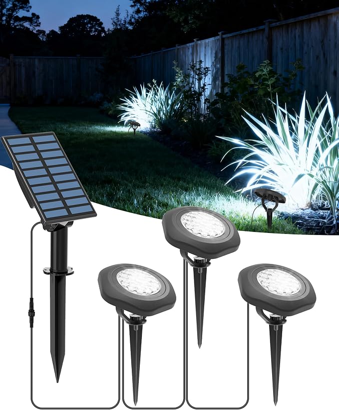 CORESLUX Solar Spot Lights Outdoor Waterproof IP68, 3-in-1 LED Cool Light Solar by CORESLUX