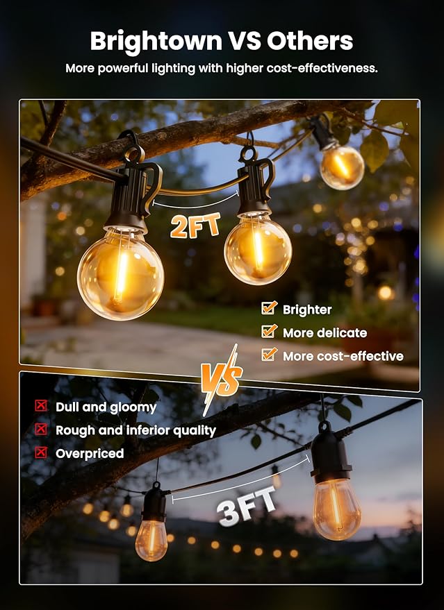 Brightown 75FT Solar String Lights Outdoor - Image 2