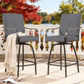 Outdoor Swivel Bar Stools Set of 2, Bar Height Patio Chairs by Godappe
