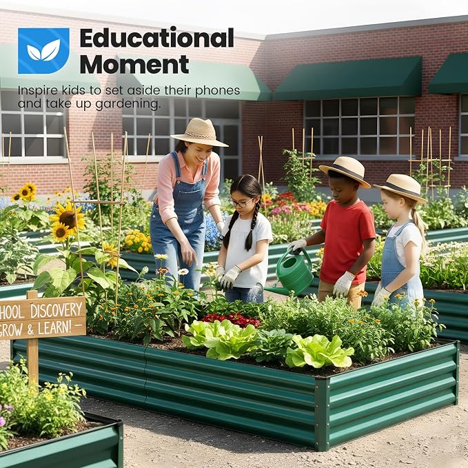 Quictent Galvanized Raised Garden Bed 8x4x1 Ft Metal Planter Box - Image 3