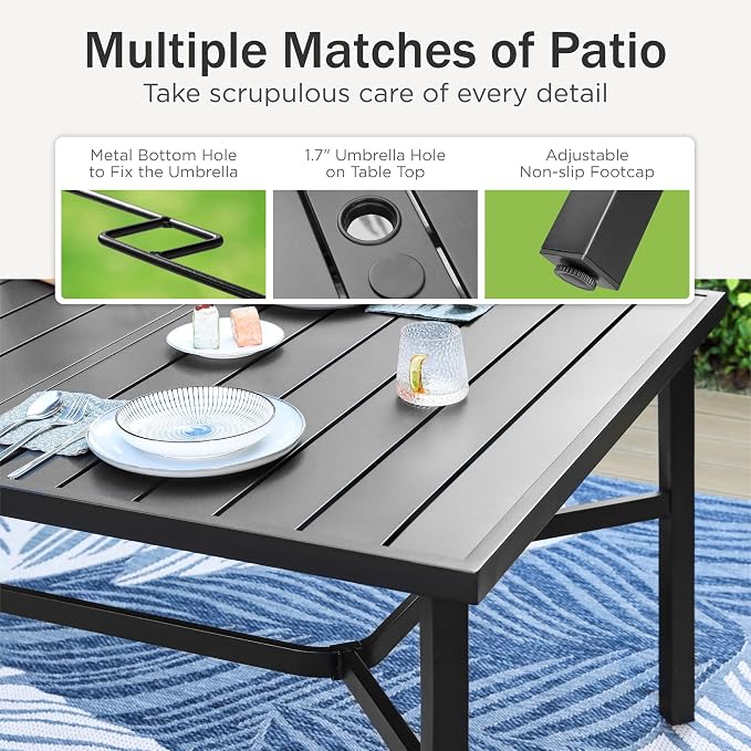 PHI VILLA 9 PCS Patio Dining Set - Image 7
