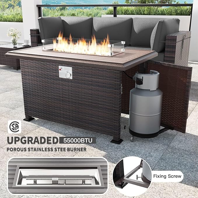 Kullavik 8 Pieces Outdoor Patio Furniture Set, Sectional Sofa Set - Image 2
