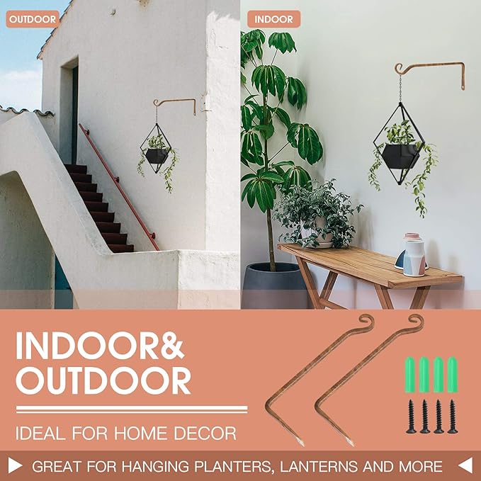 Jardim 2 Pack 10 Inch Premium Decorative Metal Iron Wall Hangers - Image 5