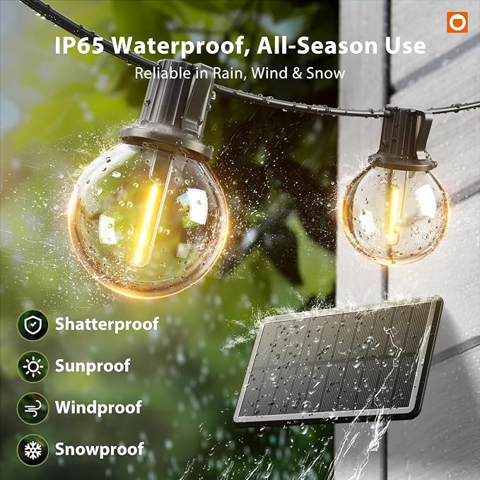 addlon 25FT Solar Powered Outdoor String Lights Waterproof - Image 5