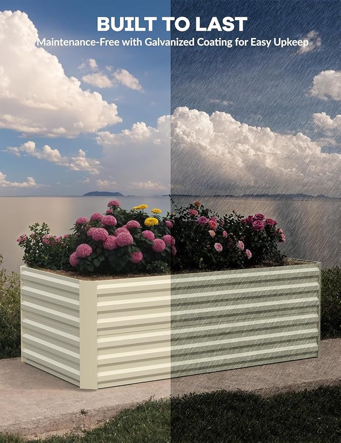 Garvee 6x3x2ft Galvanized Raised Garden Bed Outdoor, Rust-Resistant Raised - Image 4