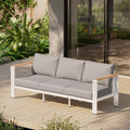 Aluminum Outdoor Patio Furniture, 3 Seats All-Weather Outdoor Patio Sofa by Oasbira